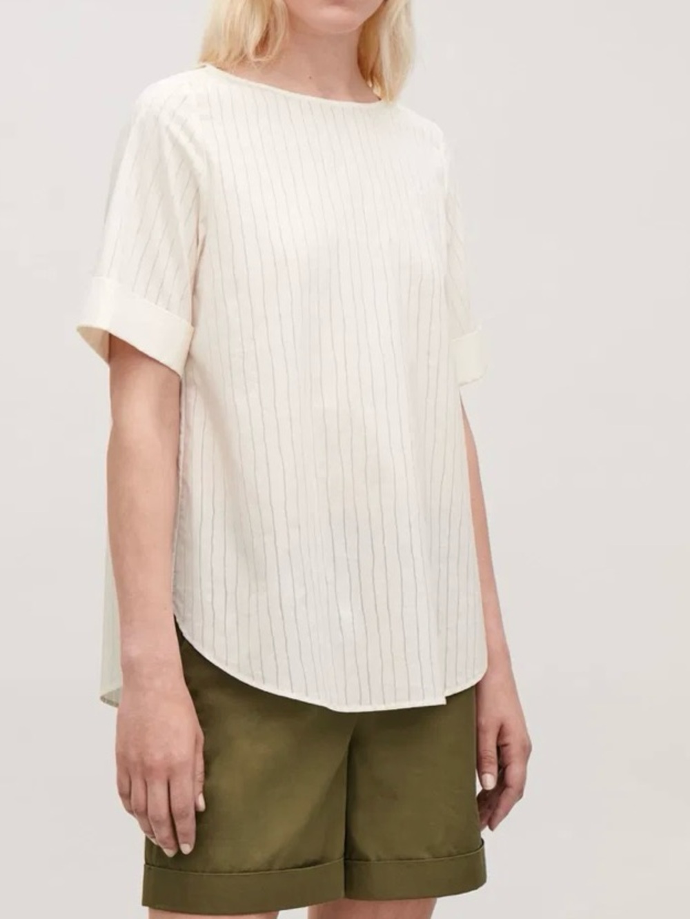 COS Blouse Sheer Lined Top Oversized Small Size 2 Lightweight Summer